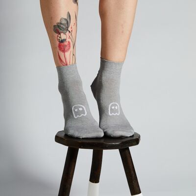 Linen socks made in France – “GHOST” pattern - GRAY