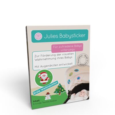 Baby's first Christmas: pegatinas para bebés hechas de seda de acetato de alta calidad. Para cochecitos, sillas de coche y cunas