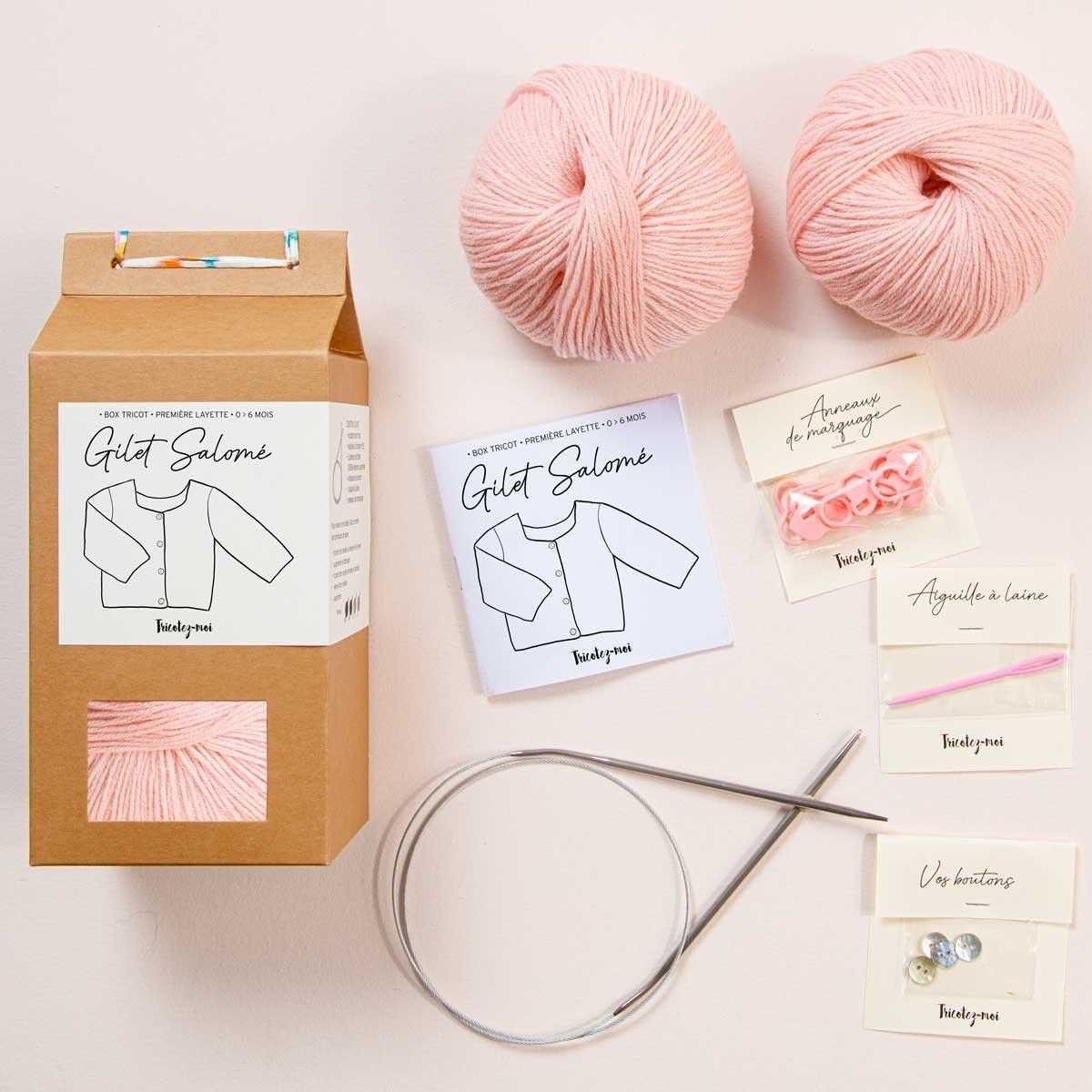 Buy wholesale Box layette Salomé cardigan color Pink