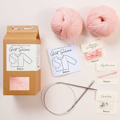 Box layette Salomé cardigan color Pink