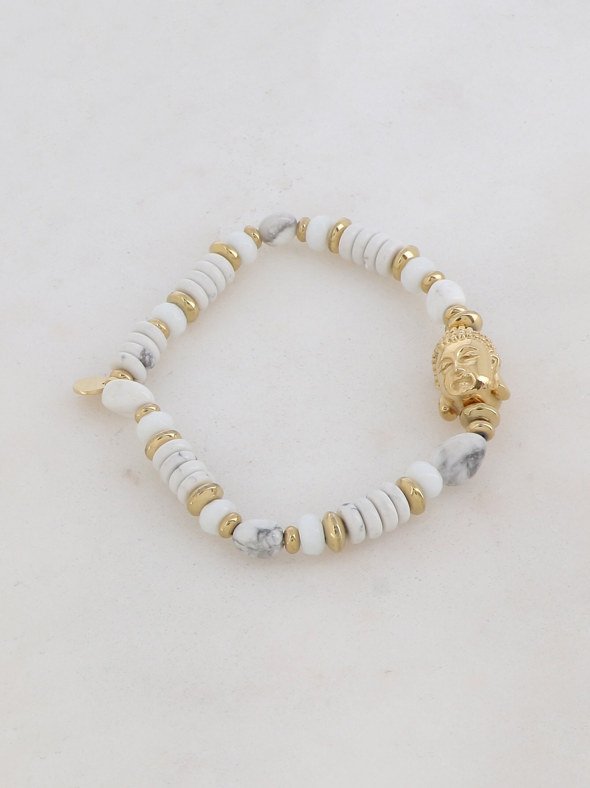 Bracciale Karmiel - Howlite bianco oro