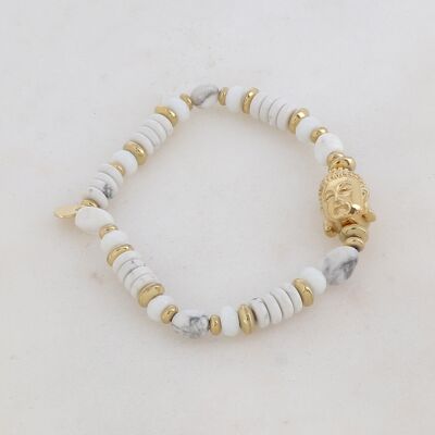 Bracelet Karmiel - Doré Howlite blanche