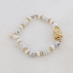 Bracelet Karmiel - Doré Howlite blanche