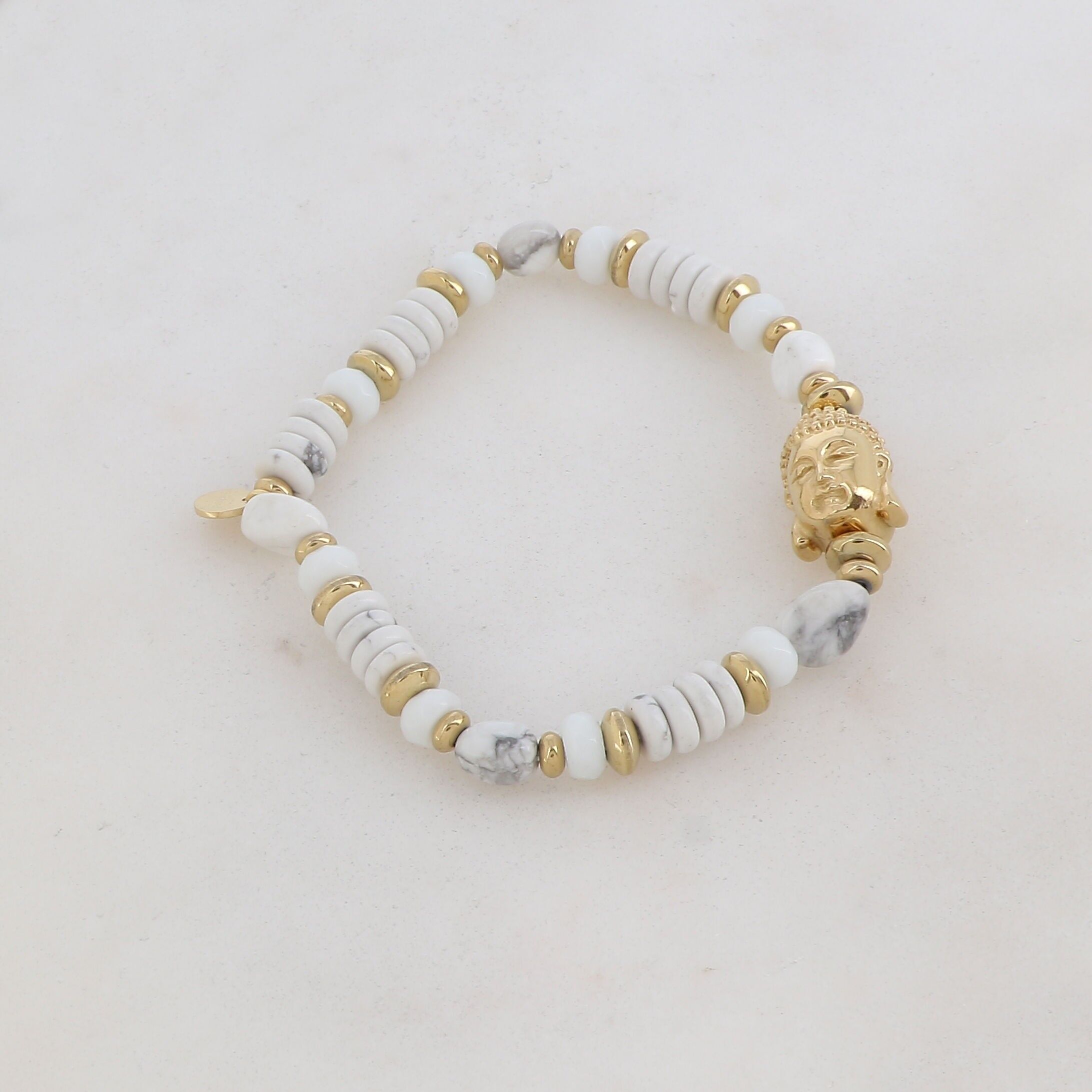 Pulsera Karmiel - Howlita Oro Blanco