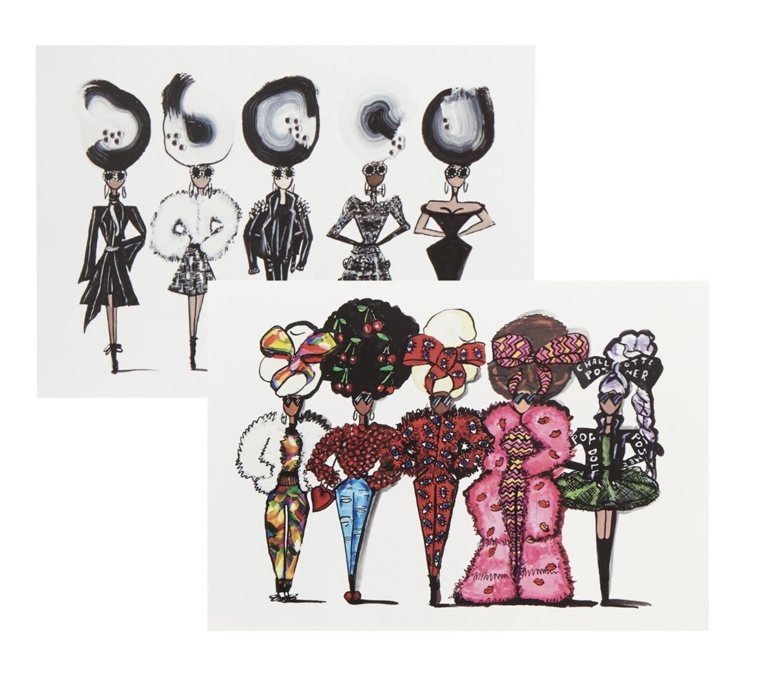 SET DE SEIS TARJETAS MODA