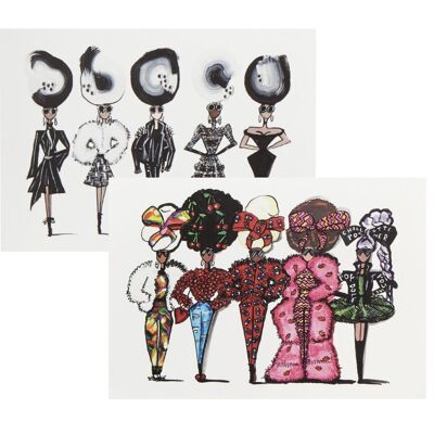 FASHION SET OF SIX NOTECARDS