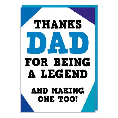 Thanks Dad for being a legend Funny Fathers Day Card