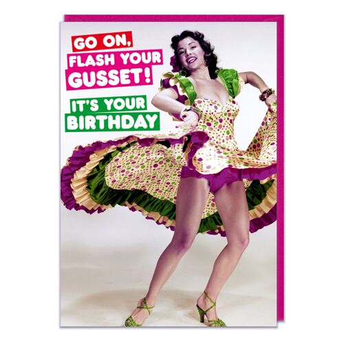 Go On, Flash Your Gusset Funny Birthday Card