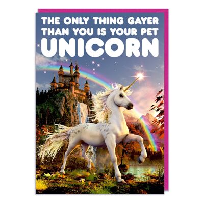 Tu mascota Unicornio Tarjeta de cumpleaños divertida