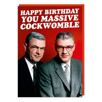 Tarjeta de cumpleaños grosero enorme Cockwomble del feliz cumpleaños