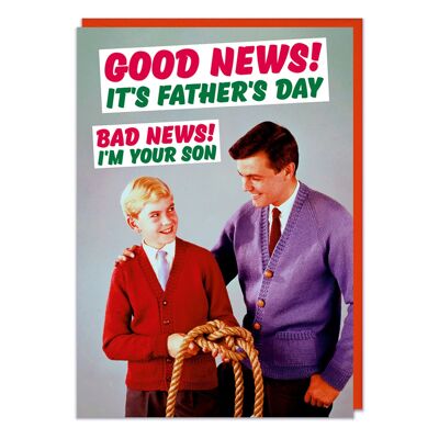 Gute Nachrichten, es ist Vatertags-lustige Grußkarte