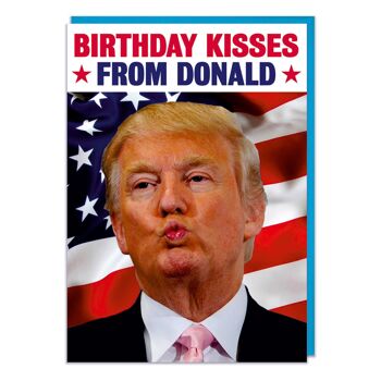 Carte d'anniversaire drôle de bisous d'anniversaire de Donald 1