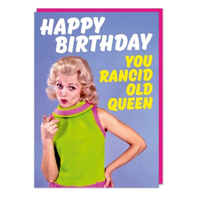 Carte d'anniversaire Rance Old Queen Rude