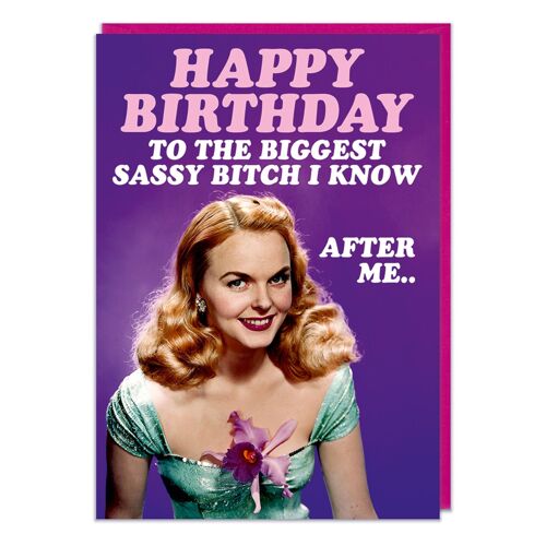 Biggest Sassy Bitch I Know Funny Birthday Card