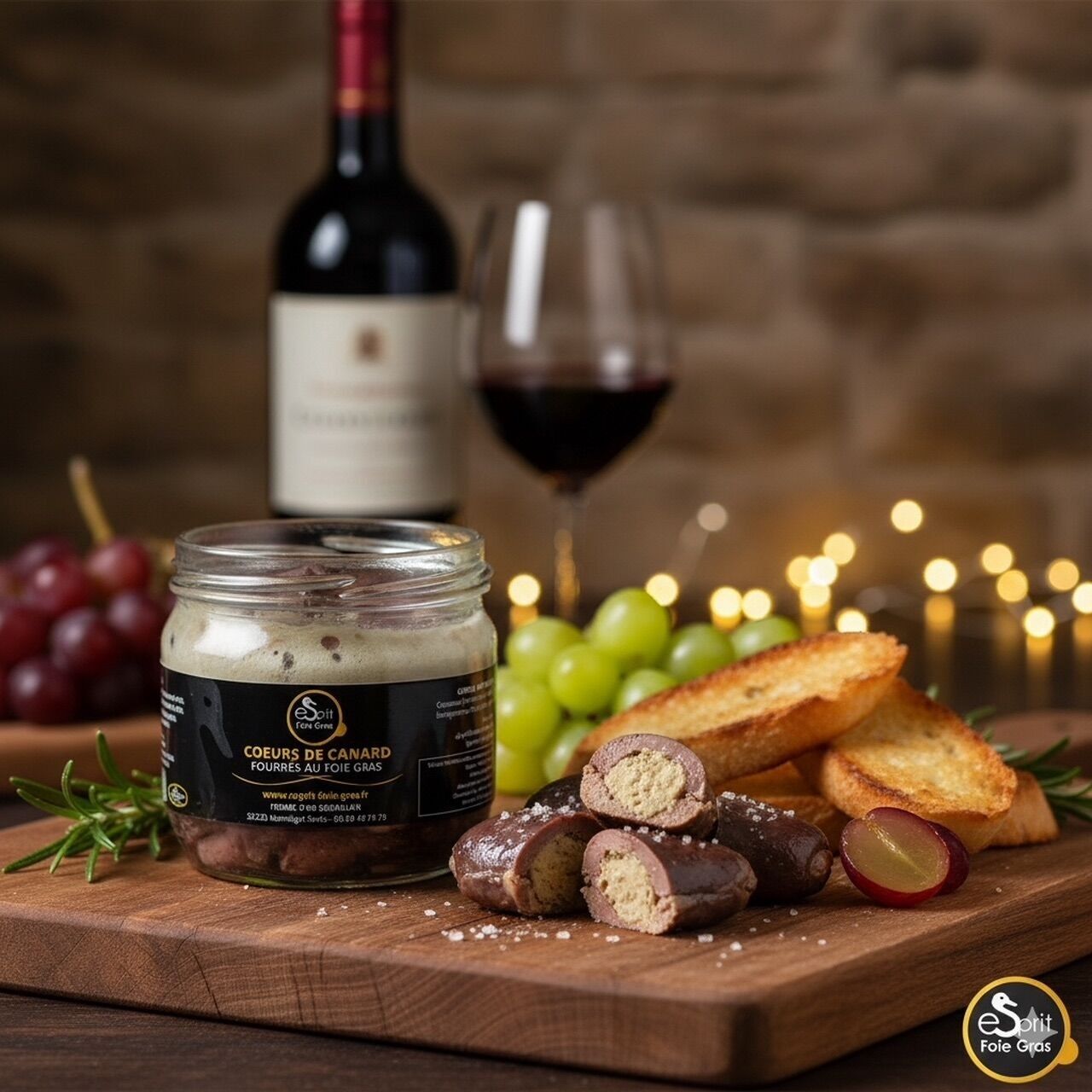 Corazones de pato rellenos de foie gras (35% foie gras) 250 g