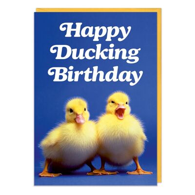Scheda di compleanno divertente di buon compleanno di ducking