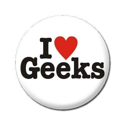 Amo il distintivo divertente dei geek