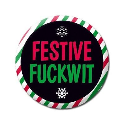 Distintivo natalizio maleducato per festivo F***wit