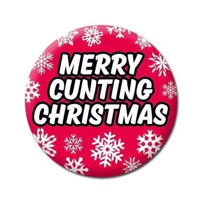 Merry C * nting Christmas Distintivo di Natale maleducato