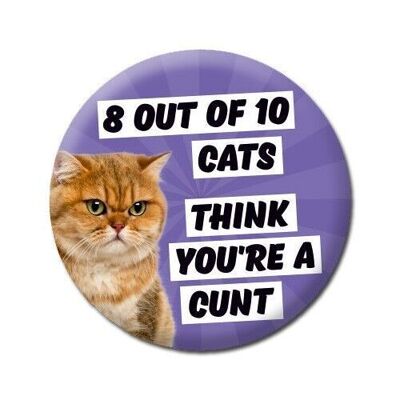 8 Out Of 10 Cats Rude Badge