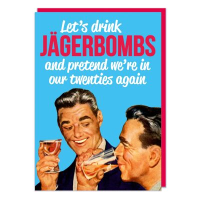 Biglietto di auguri per il compleanno divertente di Jagerbombs