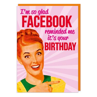 Face Book Reminded Me Funny Birthday Card