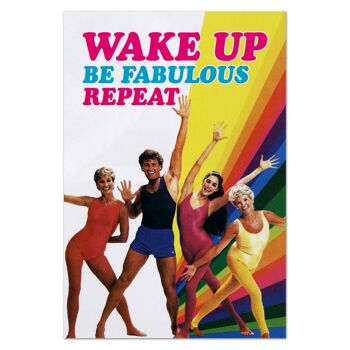 Wake Up Be Fabulous Répétez l'aimant de réfrigérateur drôle 2