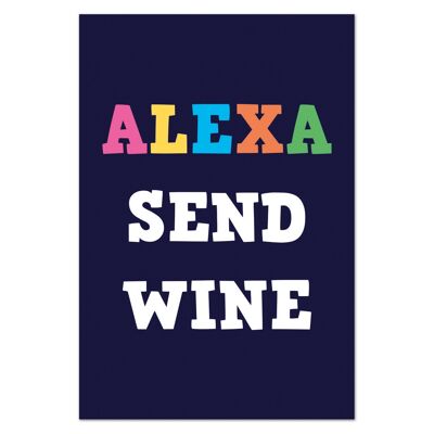 Aimant de réfrigérateur amusant Alexa Send Wine