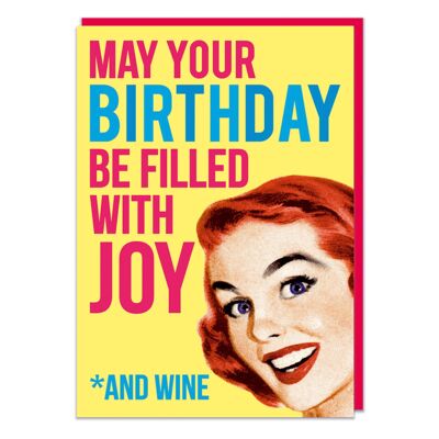 Possa il tuo compleanno essere pieno di gioia (SCHEDA GRANDE) Divertente