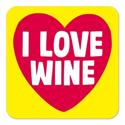 I Love Wine Funny Coaster