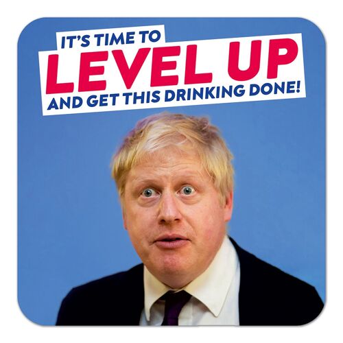 Level Up and Get This Drinking Done Funny Coaster