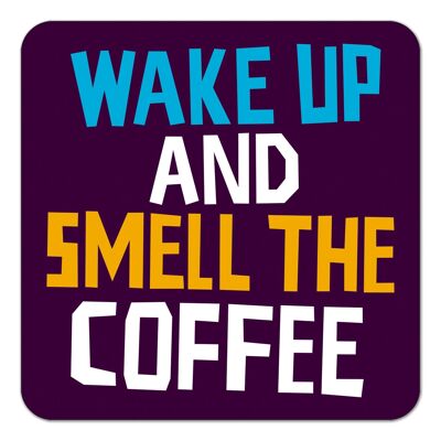 Despierta y huele el posavasos divertido del café