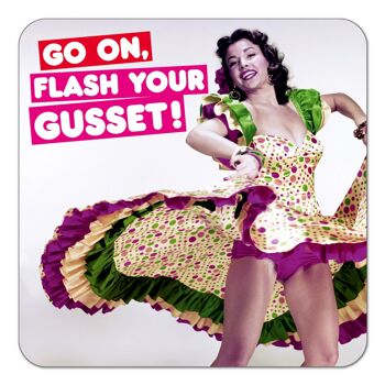 Go On Flash Your Gusset Funny Coaster 2