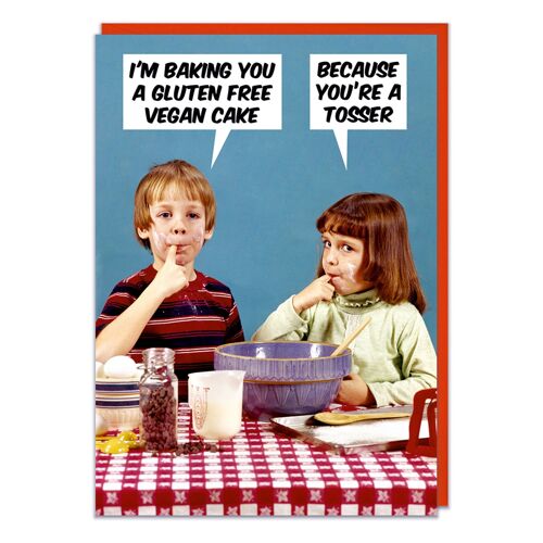 I'm Baking You a Gluten Free Vegan Cake Funny Birthday Card