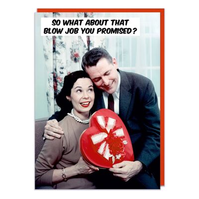 Blow Job, den Sie lustige Valentinskarte versprochen haben