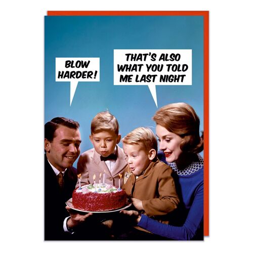 Blow harder! funny birthday card