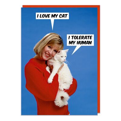 I love my cat funny greeting card