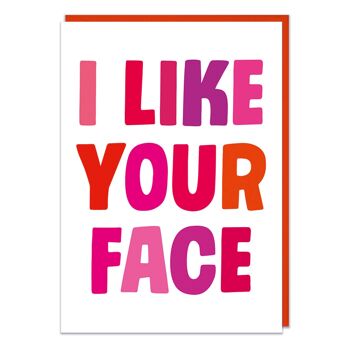 J'aime ta carte de Saint Valentin drôle de visage 2