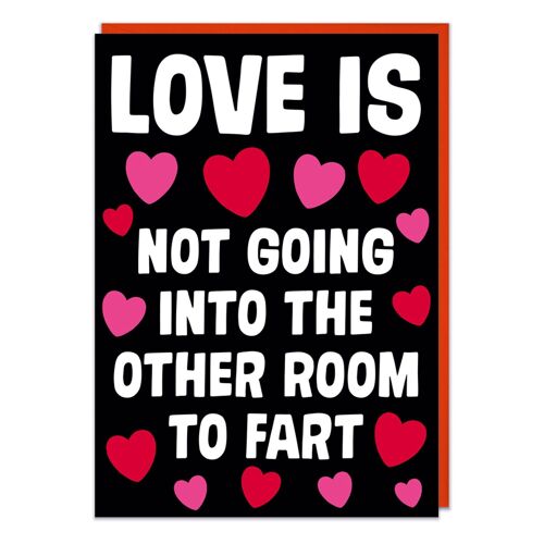 Not going into the other room to fart funny Valentines card