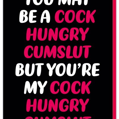 Coq faim cumslut Valentines Card