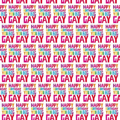 Papel de regalo Happy Birthday You Big Gay X 3 hojas