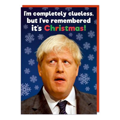 Tarjeta de Navidad divertida de Clueless Boris