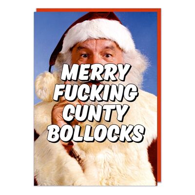 Merry F'ing C*nty B*llocks Rude Carte de Noël