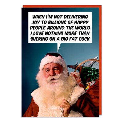 Sucking Santa Rude Christmas Card