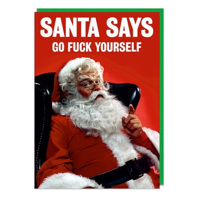 Der Weihnachtsmann sagt Go F*** Yourself unhöfliche Weihnachtskarte