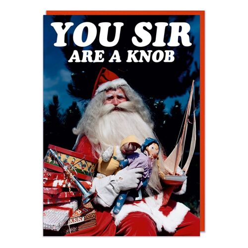 You Sir Are A Knob Funny Christmas Card