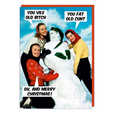 Cartolina di Natale maleducata, vecchia puttana