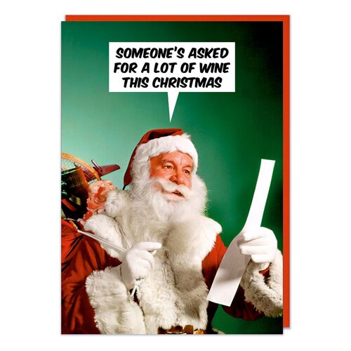 Someone's asked for a lot of Wine Funny Christmas Card