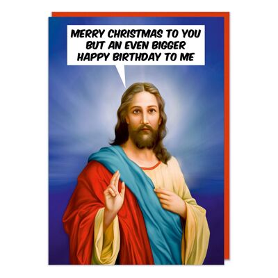 Joyeux anniversaire de Jésus Carte de Noël drôle