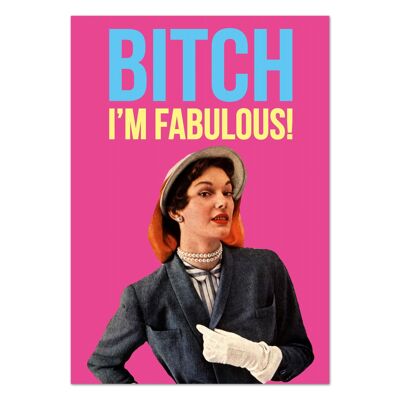 Bitch I'm Fabulous Postcard Rude